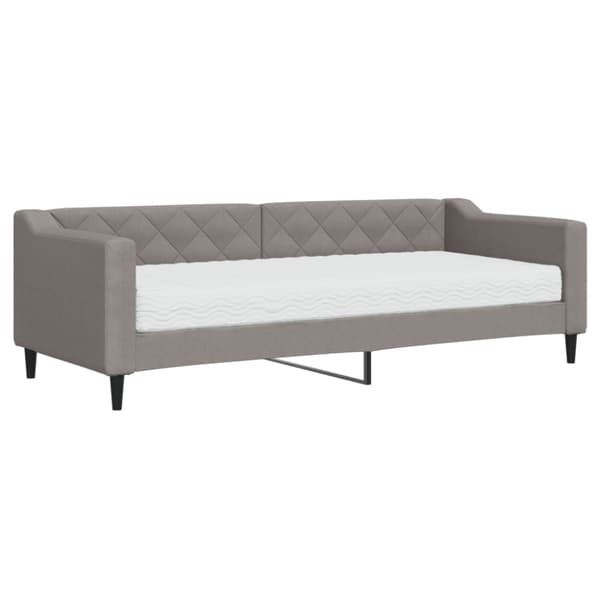 Dagbädd med madrass taupe 80x200 cm tyg