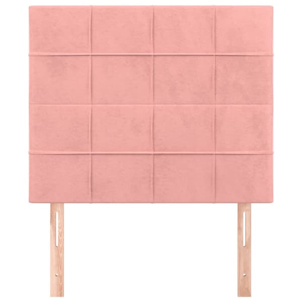 Sänggavel rosa 100x5x118/128 cm sammet