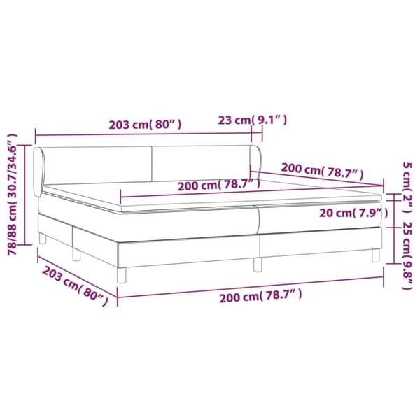 Ramsäng med madrass rosa 200x200 cm sammet