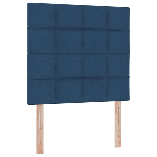 Förvaringssäng med LED med madrass Blå 90 x 200 cm Polyester