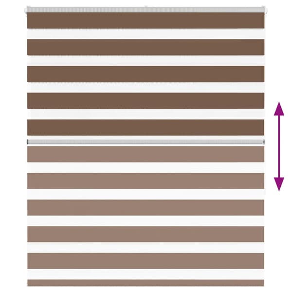 Rullgardin zebra brun 125x150 cm tyg bredd 120,9 cm polyester
