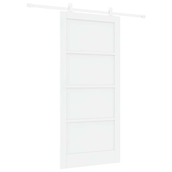 Skjutdörr 93 x 202 cm Konstruerat trä Vit
