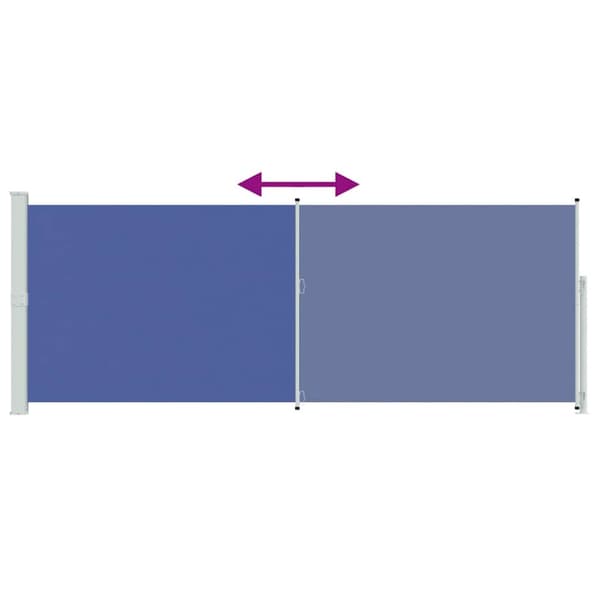 Infällbar sidomarkis 180x500 cm blå