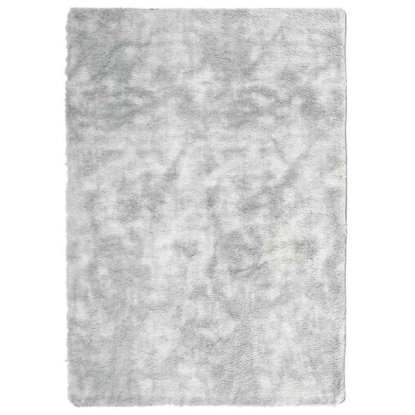 Ryamatta med lång lugg NAVARRA ljusgrå 240x340 cm polyester