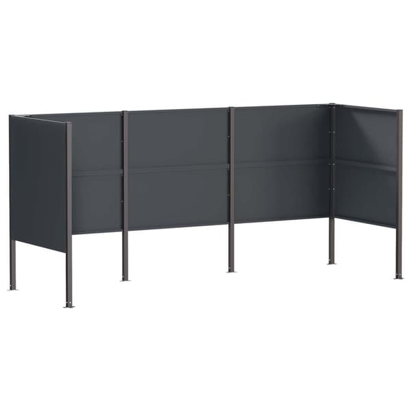 Soptunneskärm 249 x 85 x 113 cm Stål Antracit