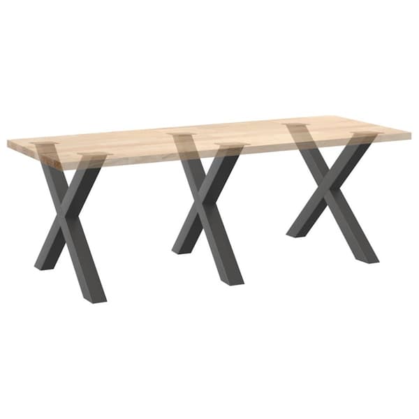 Matbordsben X-formade 3 st antracit 90x(72-73) cm stål