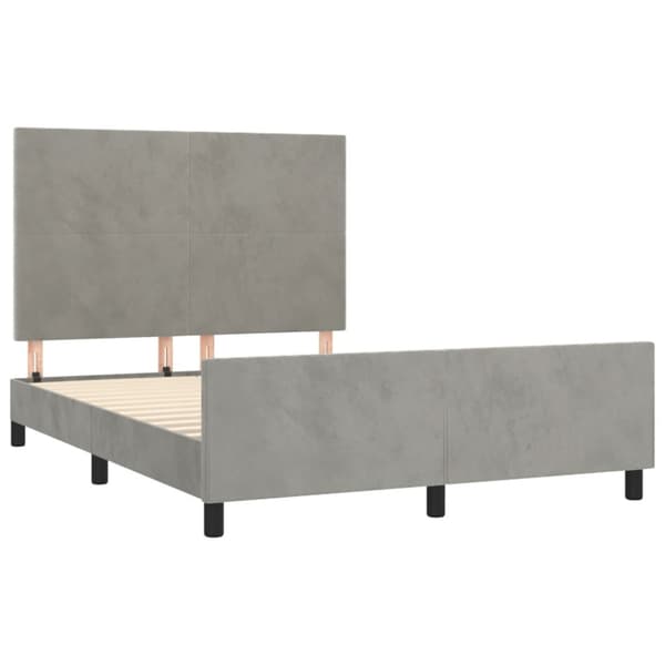 Sängram utan madrass ljusgrå 140x200 cm sammet