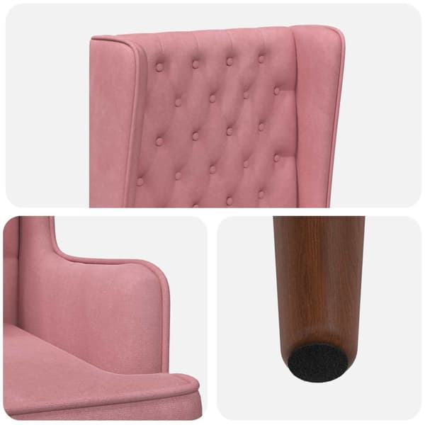 Knappklädd stol med hög rygg Rosa Sammet