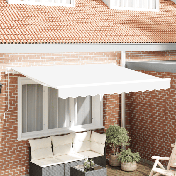 Utfällbar markis Vit 250 x 200 cm tyg