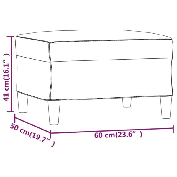 Fotpall gräddvit 60x50x41 cm tyg