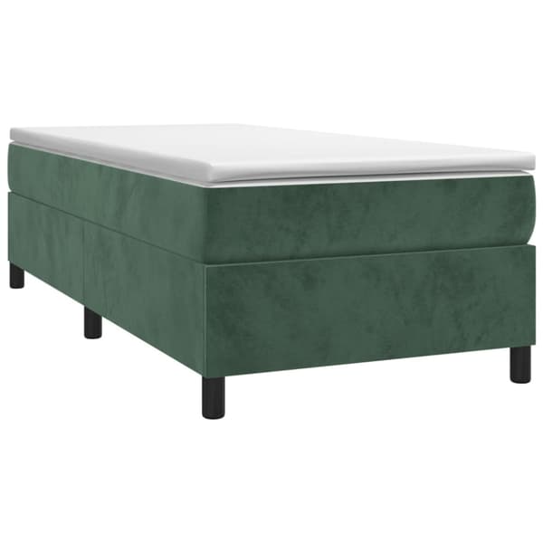 Boxspring-sängram mörkgrön 100x200 cm sammet