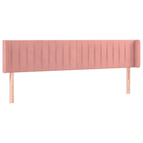 Sänggavel LED rosa 183x16x78/88 cm sammet