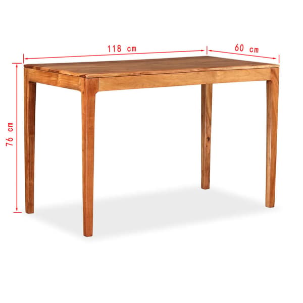 Matbord massivt trä 118x60x76 cm