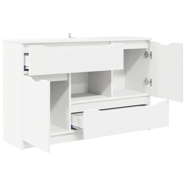 Sideboard med låda Vit 100 x 30 x 65,6 Konstruerat trä