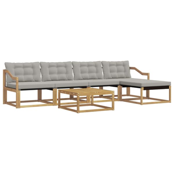 Utomhussoffset 6 pcs Vit och ljusgrå 79 x 79 x 37 cm