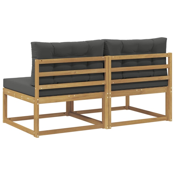 2 Stycke Utomhus Mellansoffa Polyester Vit