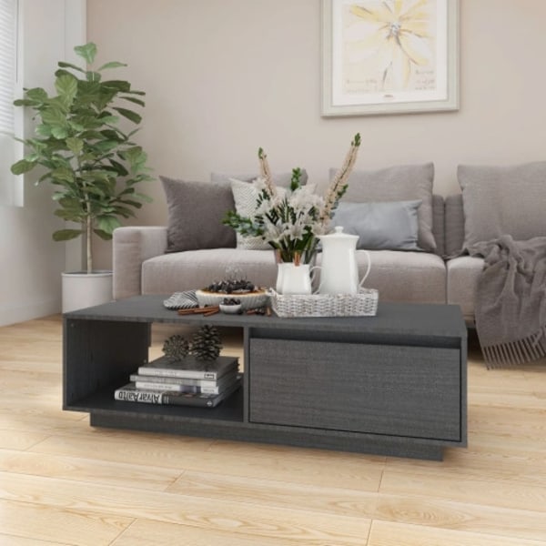 Soffbord grå 110x50x33,5 cm massiv furu
