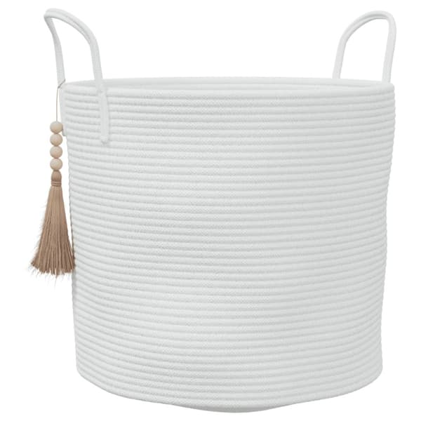 Förvaringskorg vit Ø40x35 cm bomull