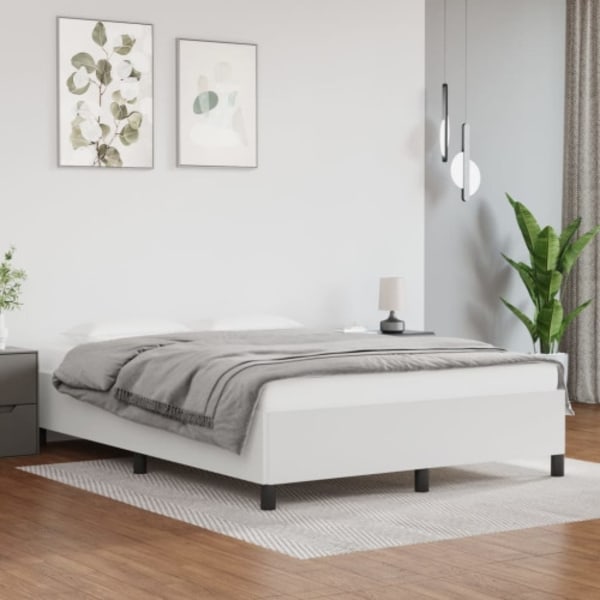 Sängram vit 140x190 cm konstläder