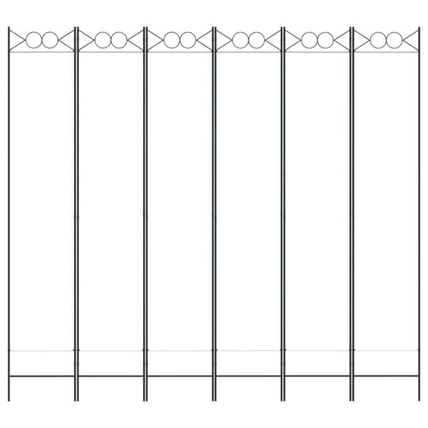 Rumsavdelare 6 paneler vit 240x220 cm tyg