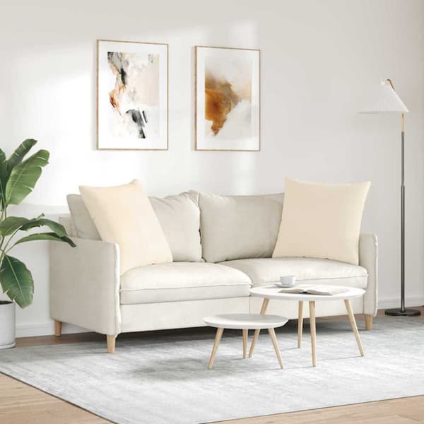 Sofakuddar 2 pcs Beige 60 x 60 cm tyg