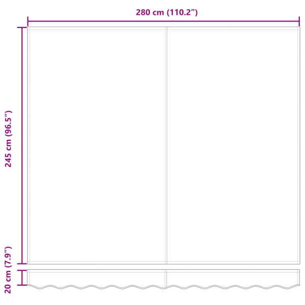 Utfällbar markis Flerfärgsdesign 300 x 250 cm