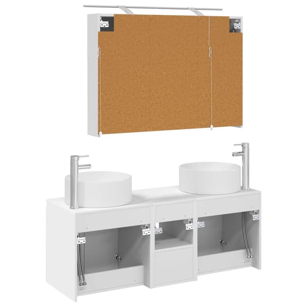 Badrumsskåpsset 4 pcs Vit 100 x 14,5 x 70 cm Konstruerat trä