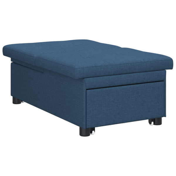 Pull Out Sofa Bed Blå 194 x 50 x 82 cm tyg