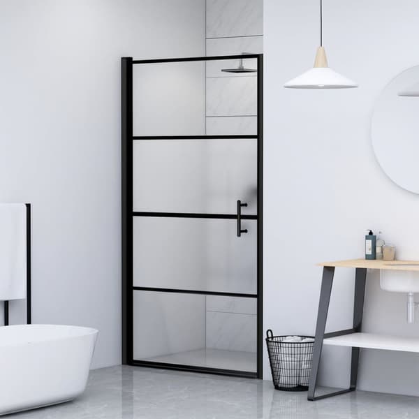 Duschdörr 100x178 cm halvfrostat härdat glas svart