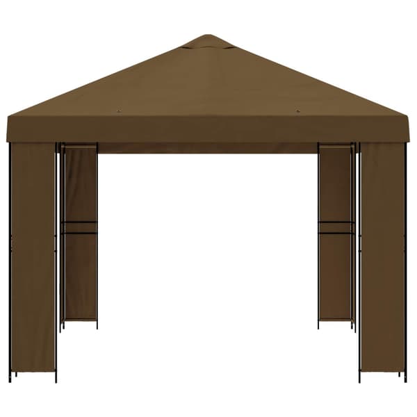 Paviljong 4 × 3 m Taupe Polyester och Stål 190