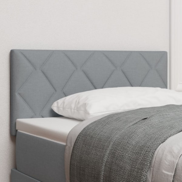 Sänggavel Diamantblock Design Ljusgrå 100 cm Tyg