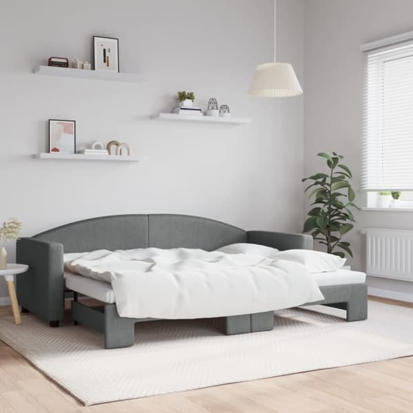 Dagbädd utdragbar mörkgrå 80x200 cm tyg