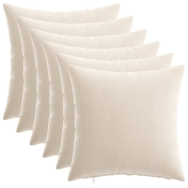 Kuddöverdrag 6 st HEERLEN Gräddvit 35 x 35 cm Chenilletyg