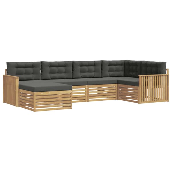 Utomhussoffset 6 pcs Vit och antracit 327 x 168,5 x 73 cm