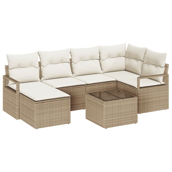 Soffset 7 st Beige konstrotting