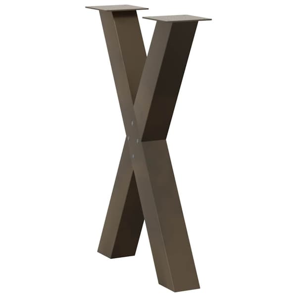 Matbordsben X-formade 2 st naturstål 60x(72-73) cm stål