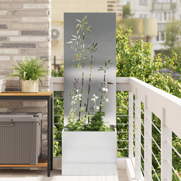 Trädgårds integritetsskärm Silver 50 x 150 cm Rostfritt stål