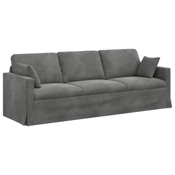 Soffa Mörkgrå 228 x 78 x 80 cm Sammet