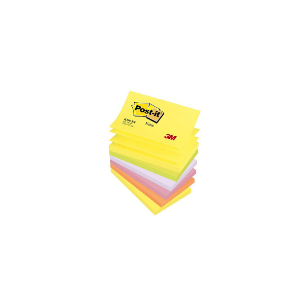 Notes POST-IT Z-block 76x127mm neon 6/fp