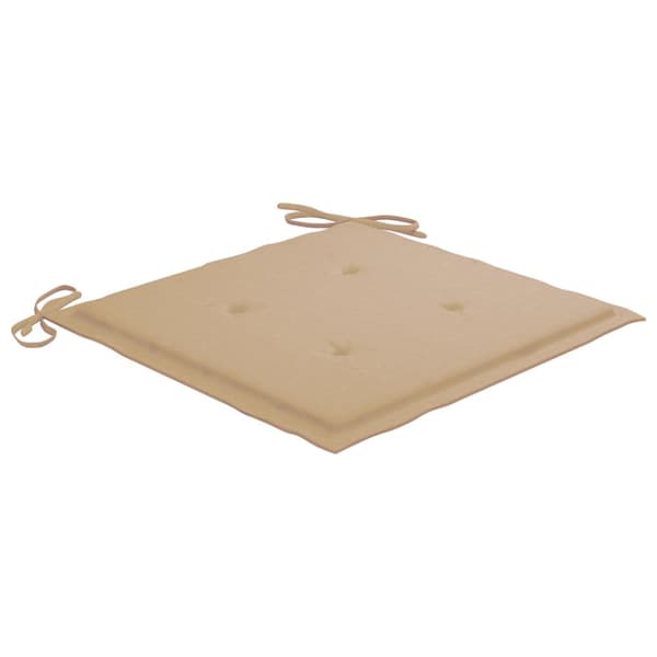 Trädgårdsstolar med beige dynor 4 st massiv teak