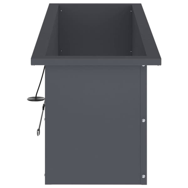 Odlingslåda med LED 2 st Antracit 30 x 100 x 30 cm Stål