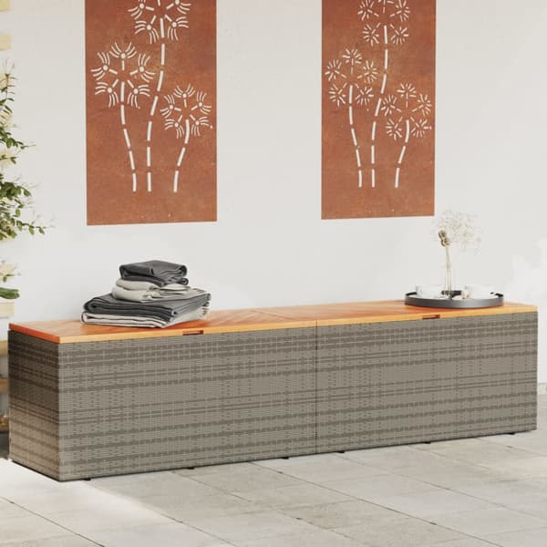 Dynbox grå 220x50x54 cm konstrotting akaciaträ