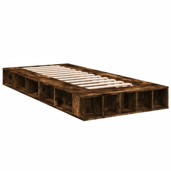 Sängram rökfärgad ek 100x200 cm konstruerad trä