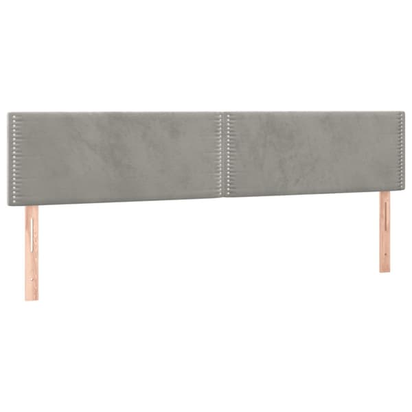 Ramsäng med madrass ljusgrå 200x200 cm sammet