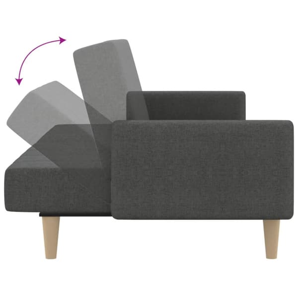 Bäddsoffa 2-sits mörkgrå tyg