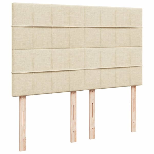 Ramsäng med madrass gräddvit 140x190 cm tyg