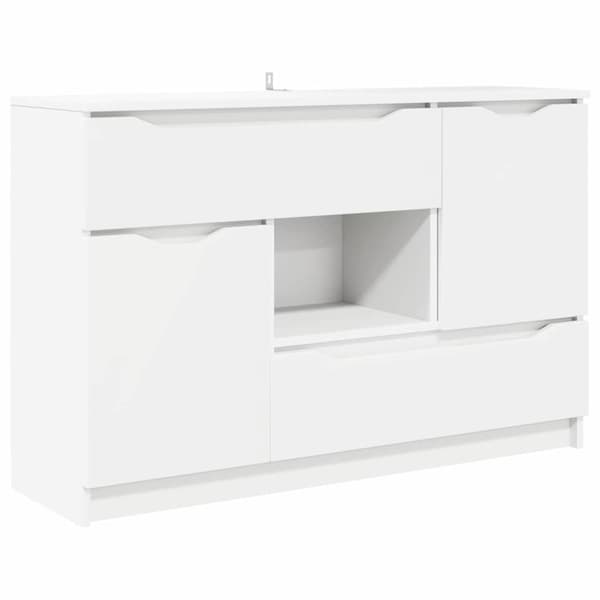 Sideboard med låda Vit 100 x 30 x 65,6 Konstruerat trä