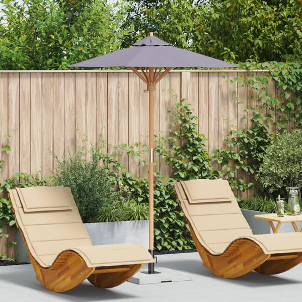 Trädgårdsparasol Mörkgrå Ø 150 x 210 cm Bambu