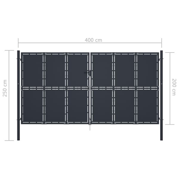 Trädgårdsgrind stål 400x200 cm antracit