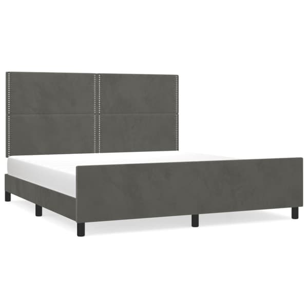 Sängram utan madrass mörkgrå 160x200 cm sammet